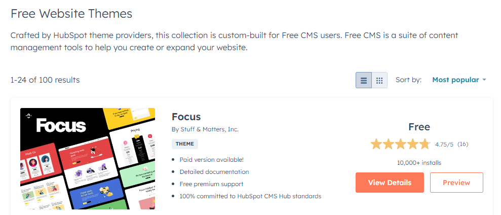 HubSpot CMS templates theme