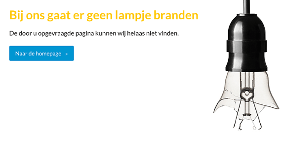 404 fout - afbeelding van een lamp