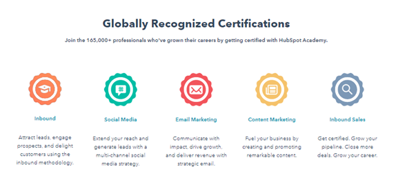 HubSpot certifications