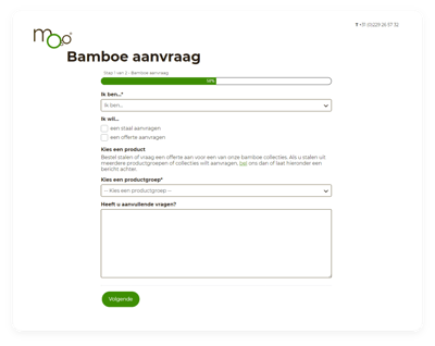 MOSO - Bamboe aanvraag